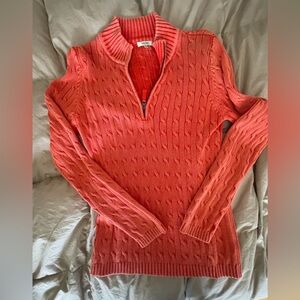 Tyler Boe Vibrant Coral Cowl Neck Sweater
